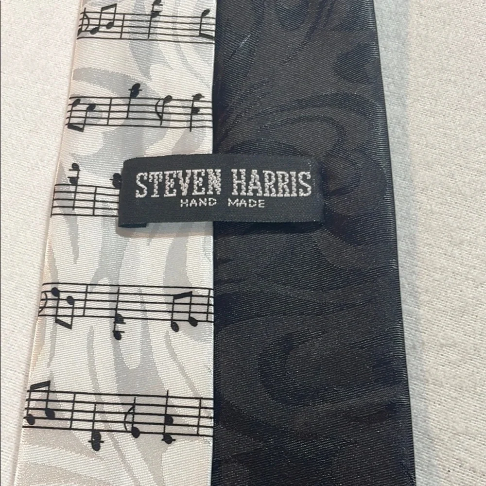 Steven Harris Musical Clarinet Silk Tie Gold Musical notes New